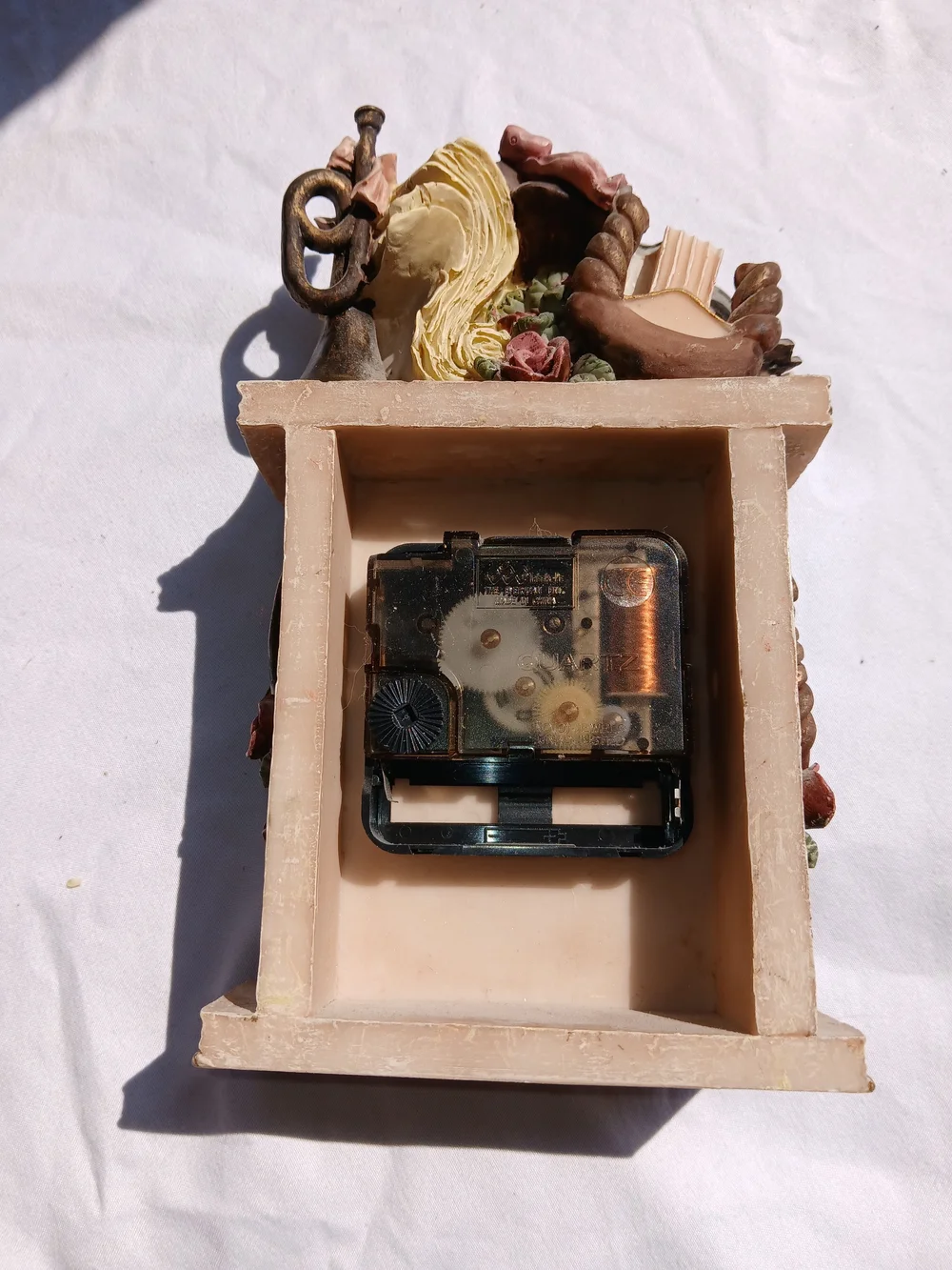 2 Handpainted Music Themed Bookemds & Matching Working Clock